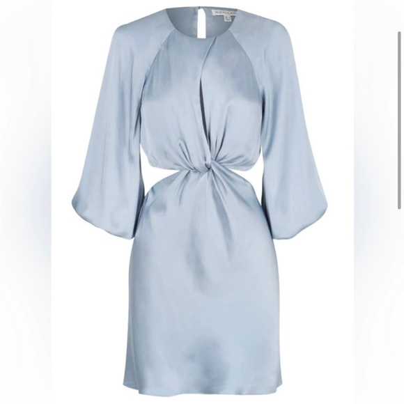 Shona Joy Angelica Twist Front Cut Out Mini Dress - Powder Blue - Picture 1 of 4